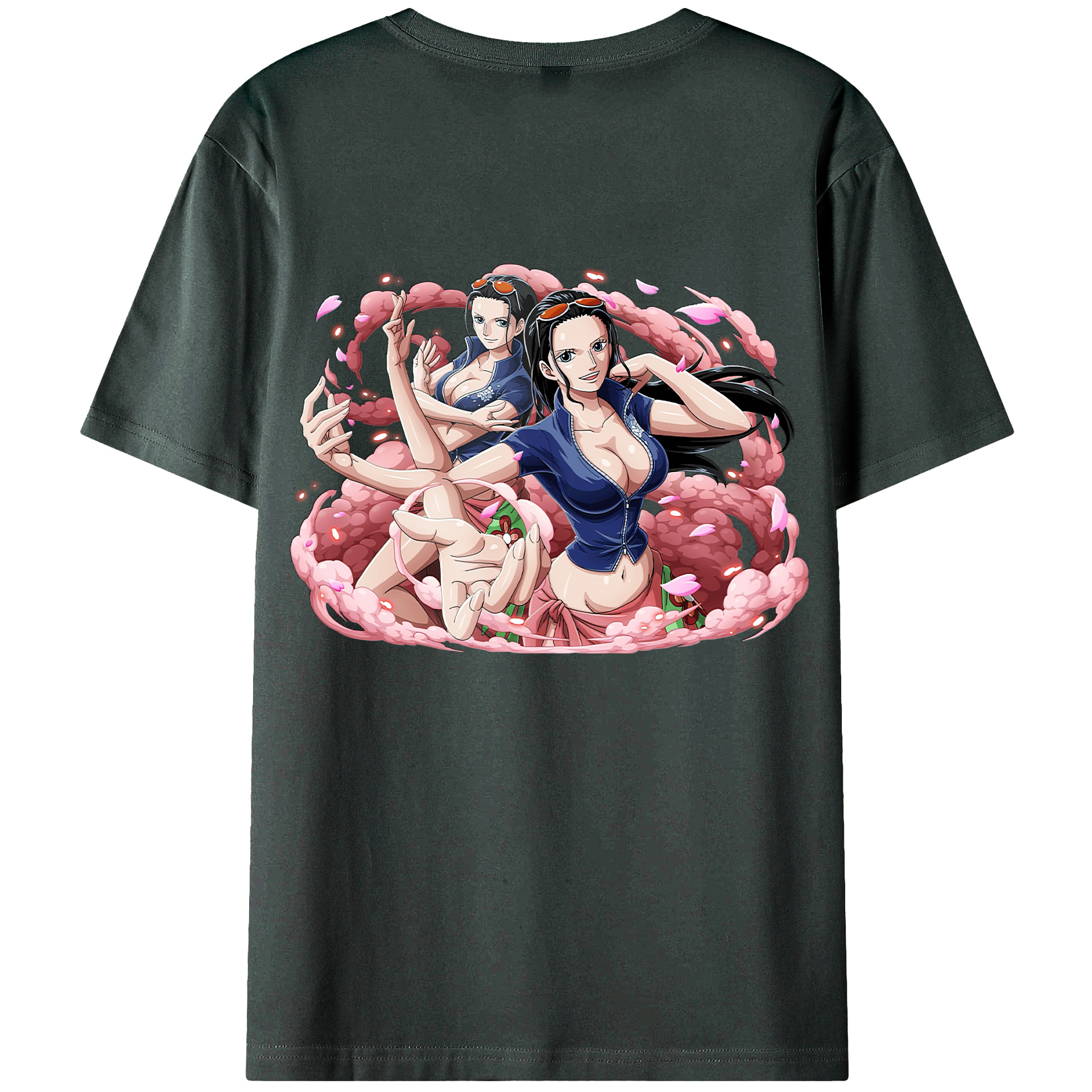 ワンピース ニコ・ロビン ONE PIECE Nico Robin 綿100％ メンズ半袖Tシャツ（バックプリント） 通気性